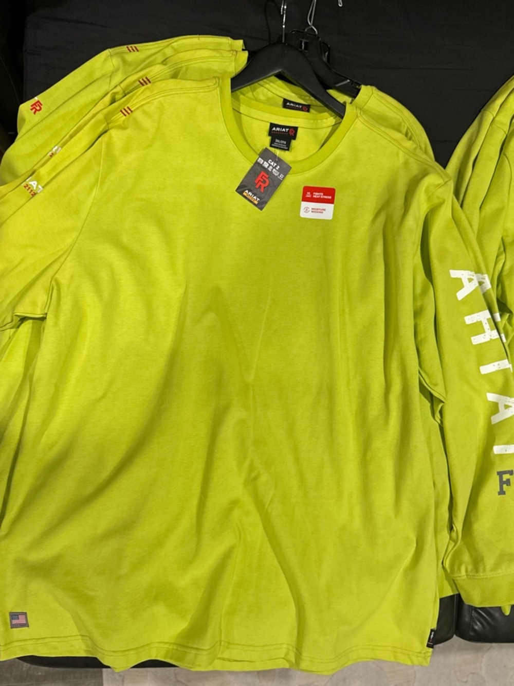 Ariat High-Visibility Lime Green Long Sleeve Work Tee